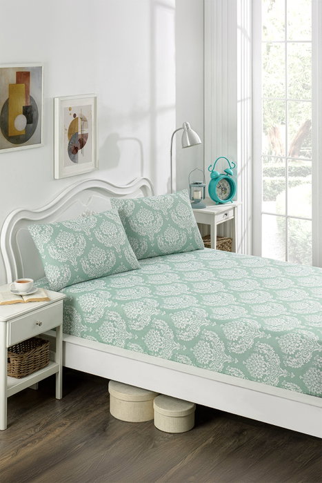 L'essentiel linge de maison Juego de sábanas doble Verde agua